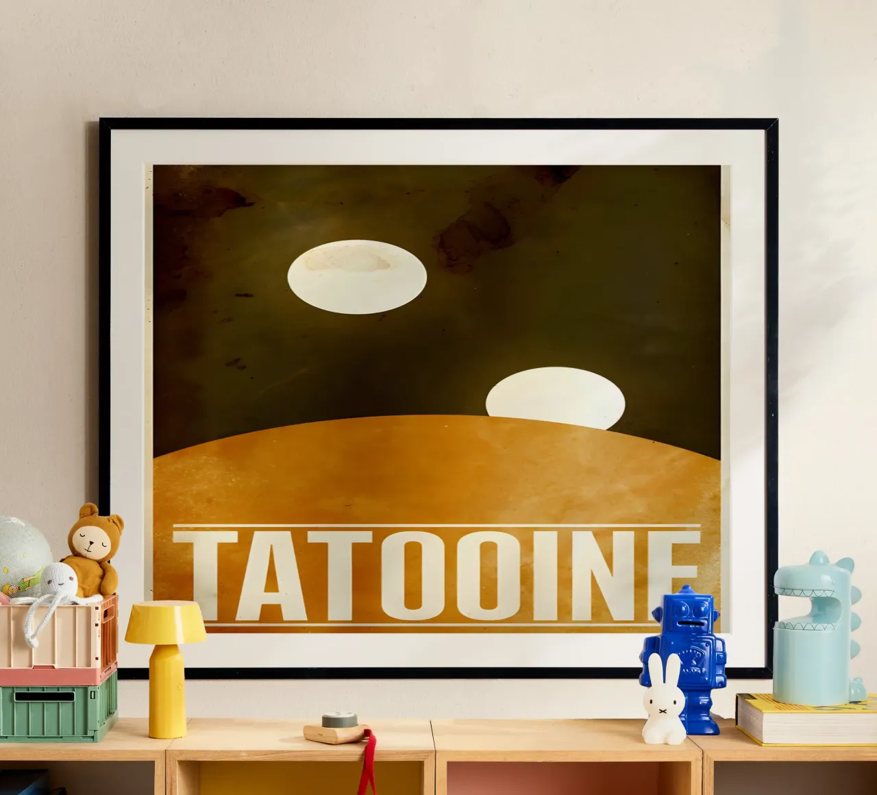 Twins Sun poster con telaio in legno da Robert Hoff