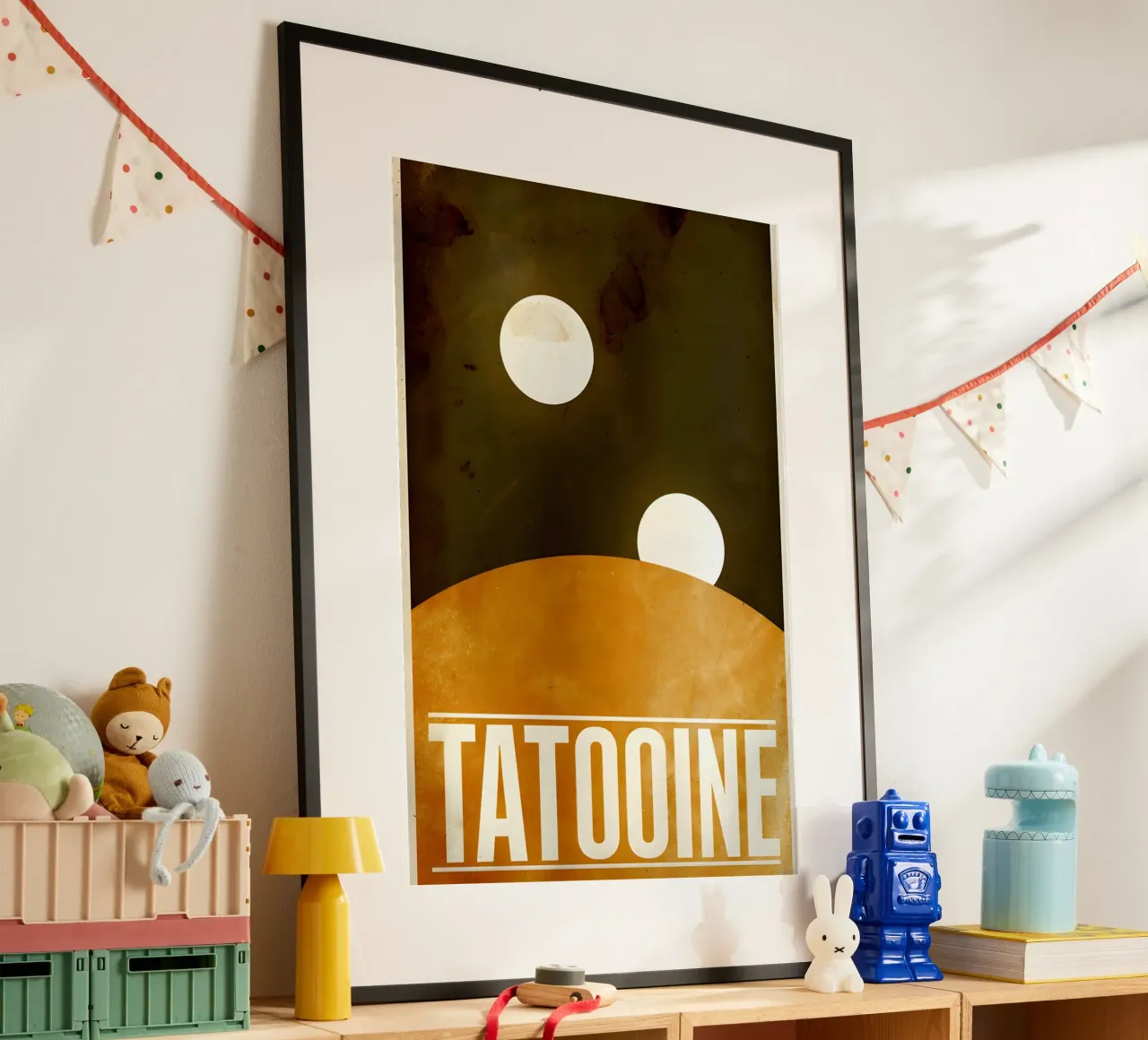 Twins Sun poster con telaio in legno da Robert Hoff
