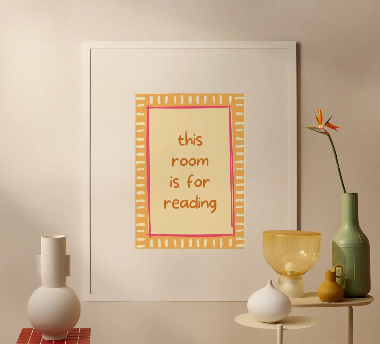 "Cette pièce est pour la lecture" - Affiche minimaliste poster de vintagepod