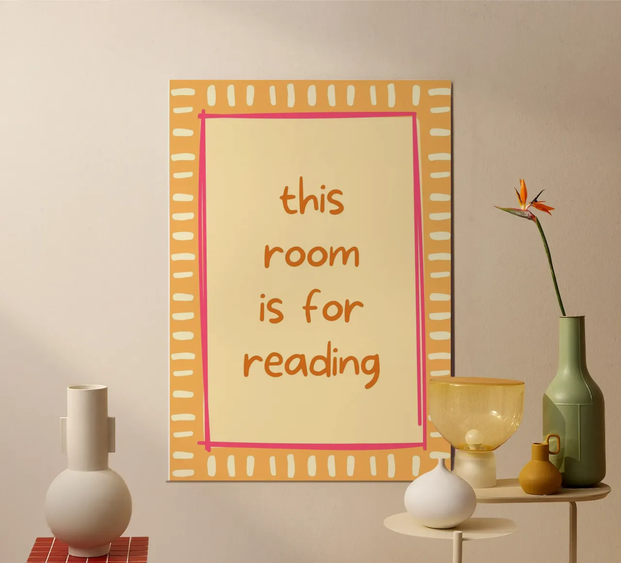 "Cette pièce est pour la lecture" - Affiche minimaliste poster de vintagepod