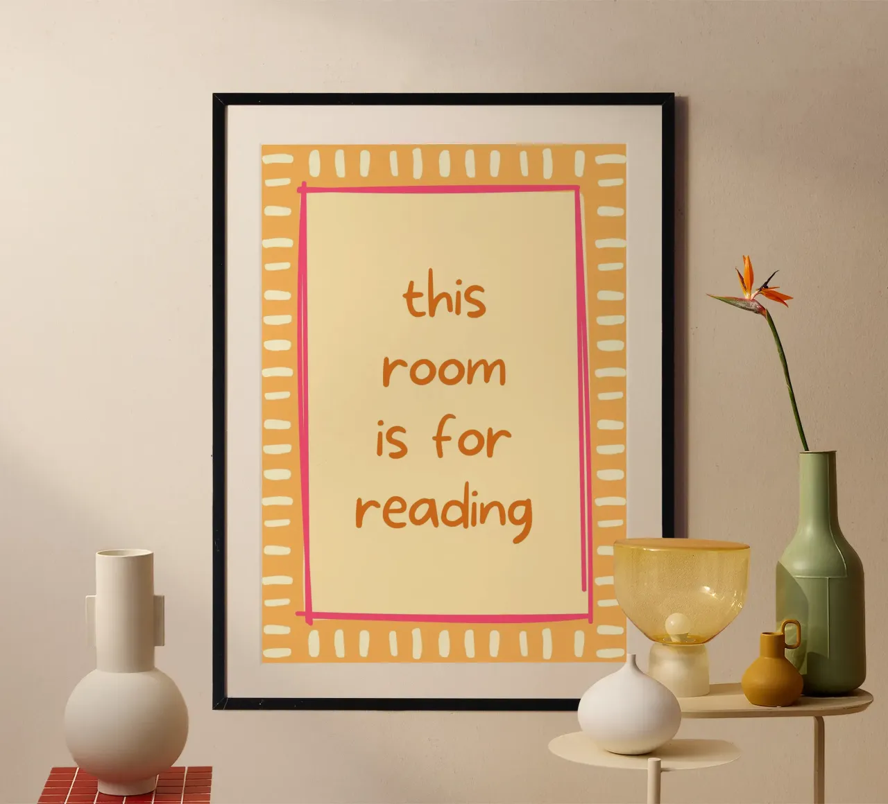 "Cette pièce est pour la lecture" - Affiche minimaliste poster de vintagepod