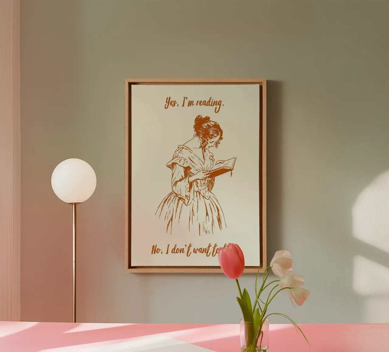 "Yes, I'm Reading. No, I Don't Want to Talk." - Vintage Art canvas with Floater frame by vintagepod