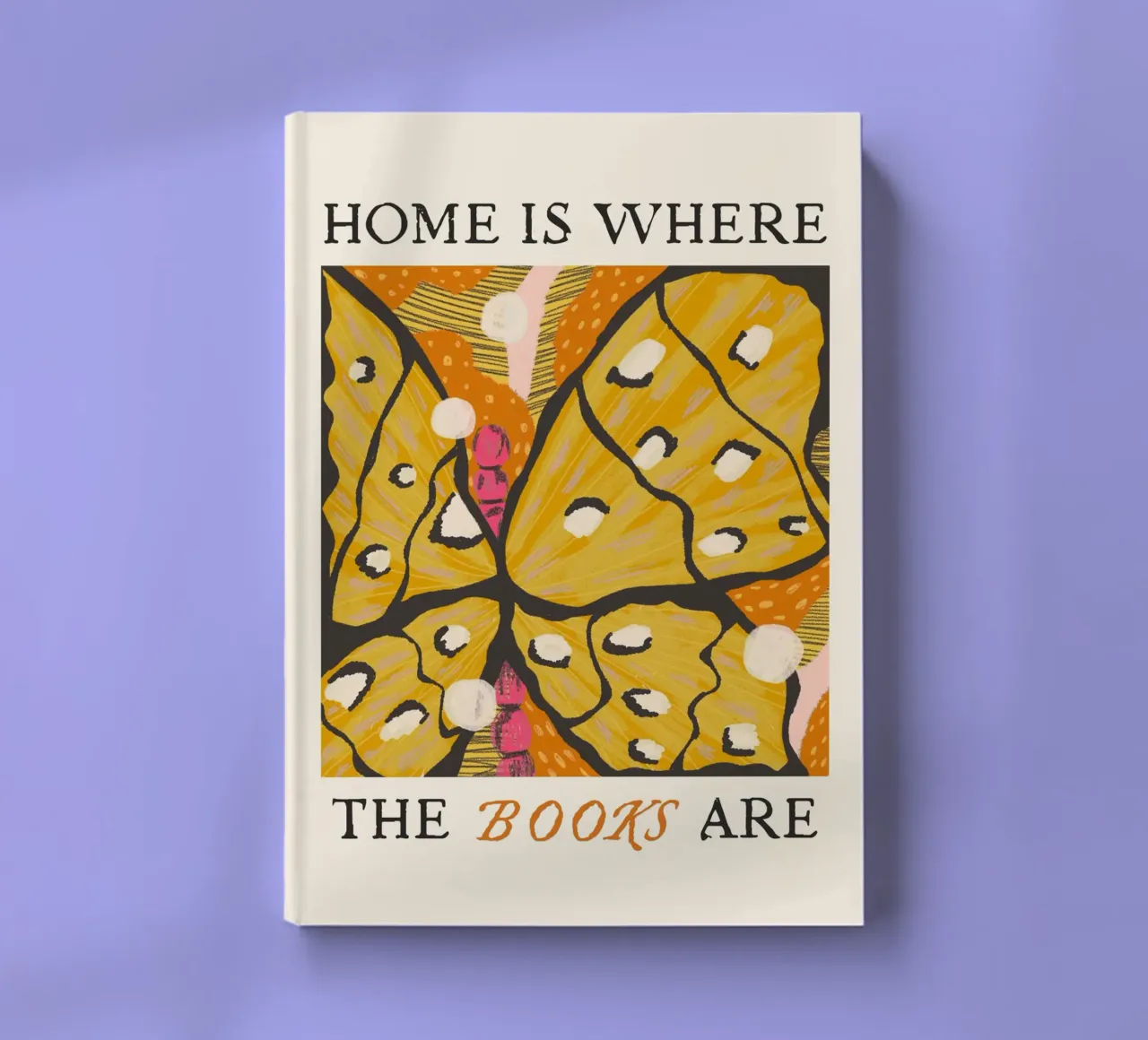 "Home Is Where The Books Are" - Butterfly Abstract Art notebook by vintagepod