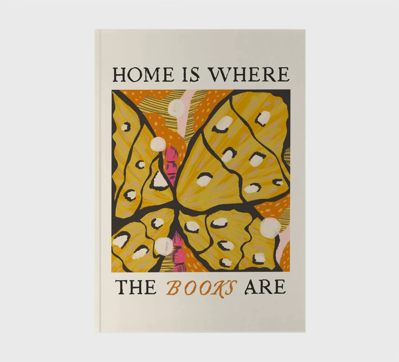 "Home Is Where The Books Are" - Butterfly Abstract Art notebook by vintagepod