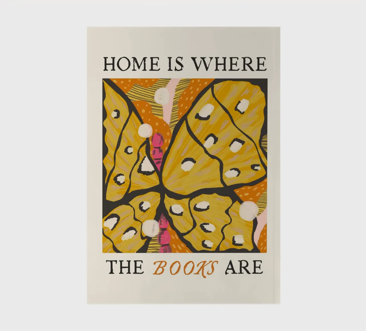 "Home Is Where The Books Are" - Butterfly Abstract Art notebook by vintagepod