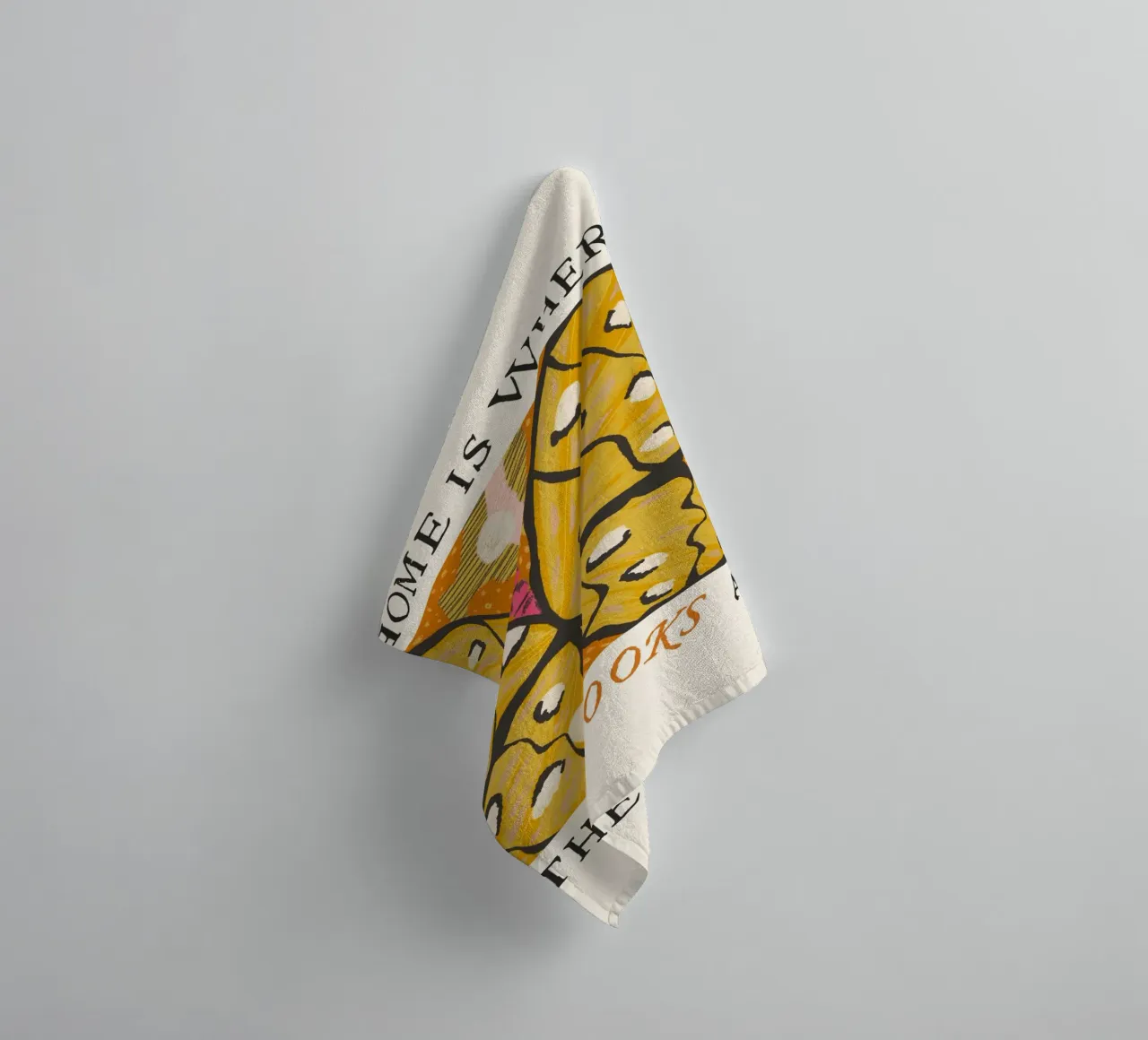 "Home Is Where The Books Are" - Butterfly Abstract Art towel by vintagepod
