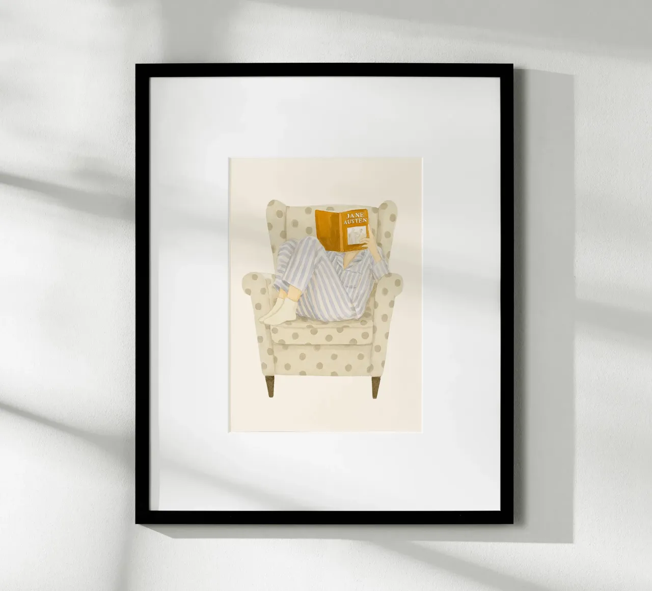 Gemütliche Jane Austen Lesung - Aquarell Kunstdruck Poster von vintagepod