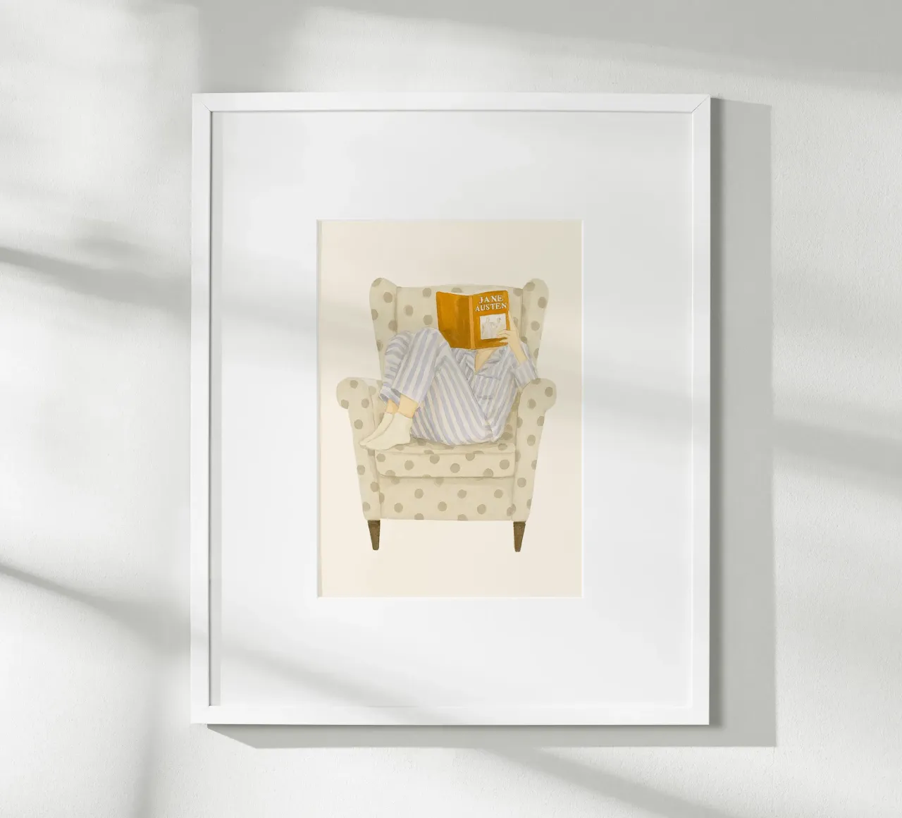 Gemütliche Jane Austen Lesung - Aquarell Kunstdruck Poster von vintagepod