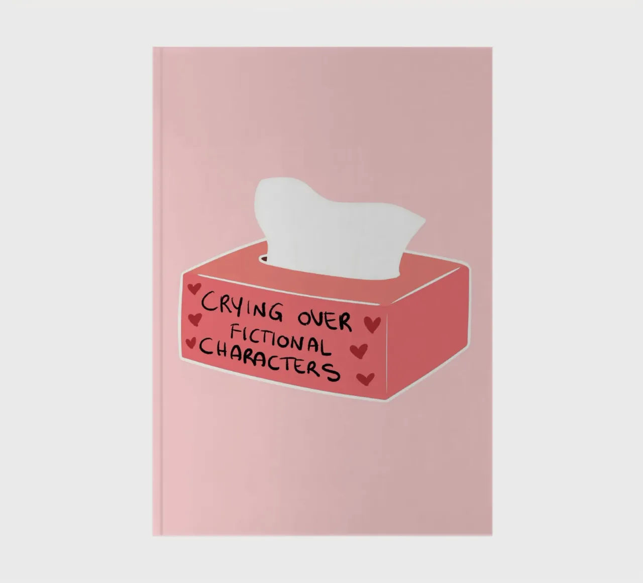 "Crying Over Fictional Characters" - Pink Art Print notebook by vintagepod