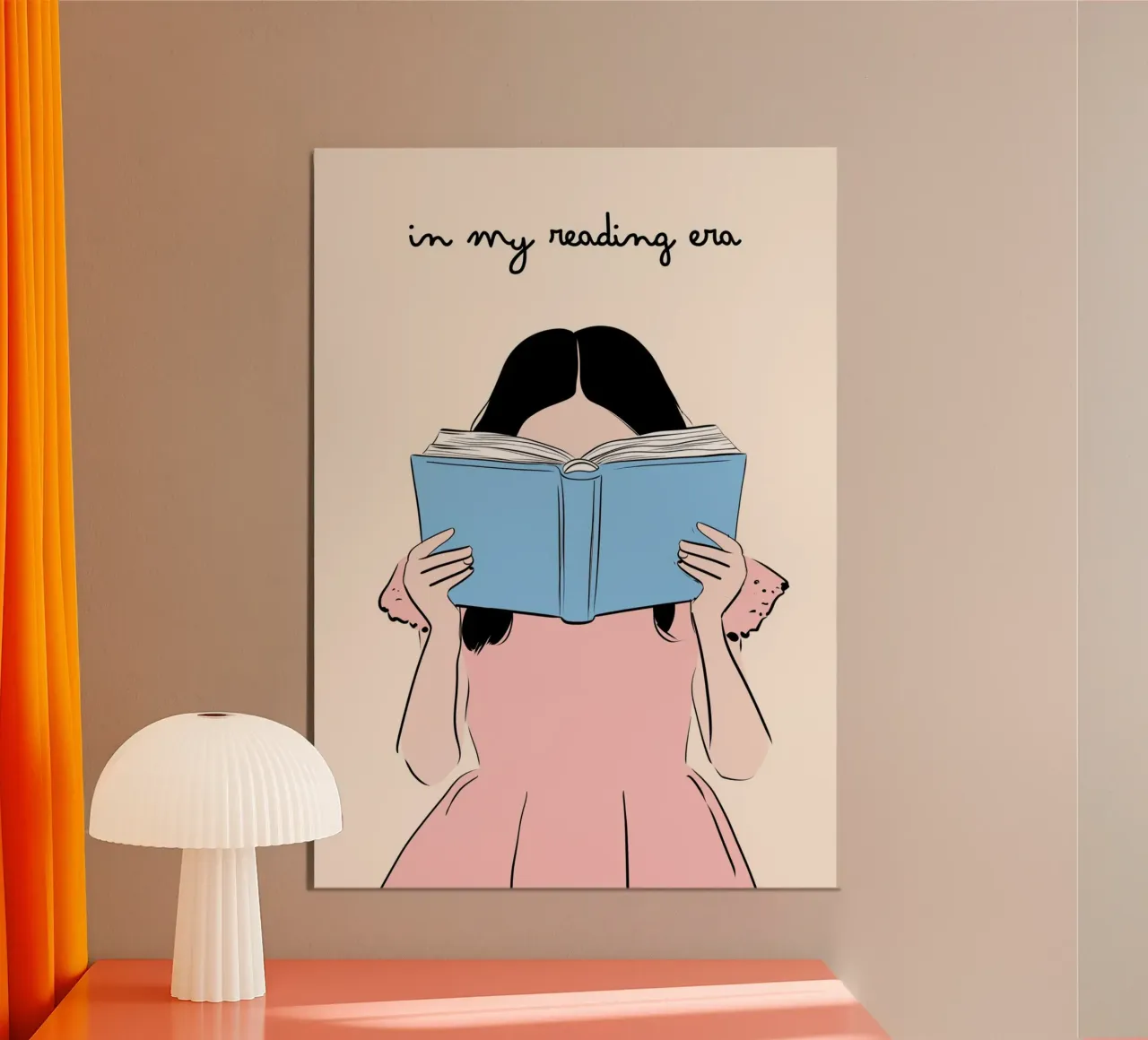 "Nella mia epoca di lettura" - Stampa d'arte minimalista per gli amanti dei libri poster con telaio in legno da vintagepod