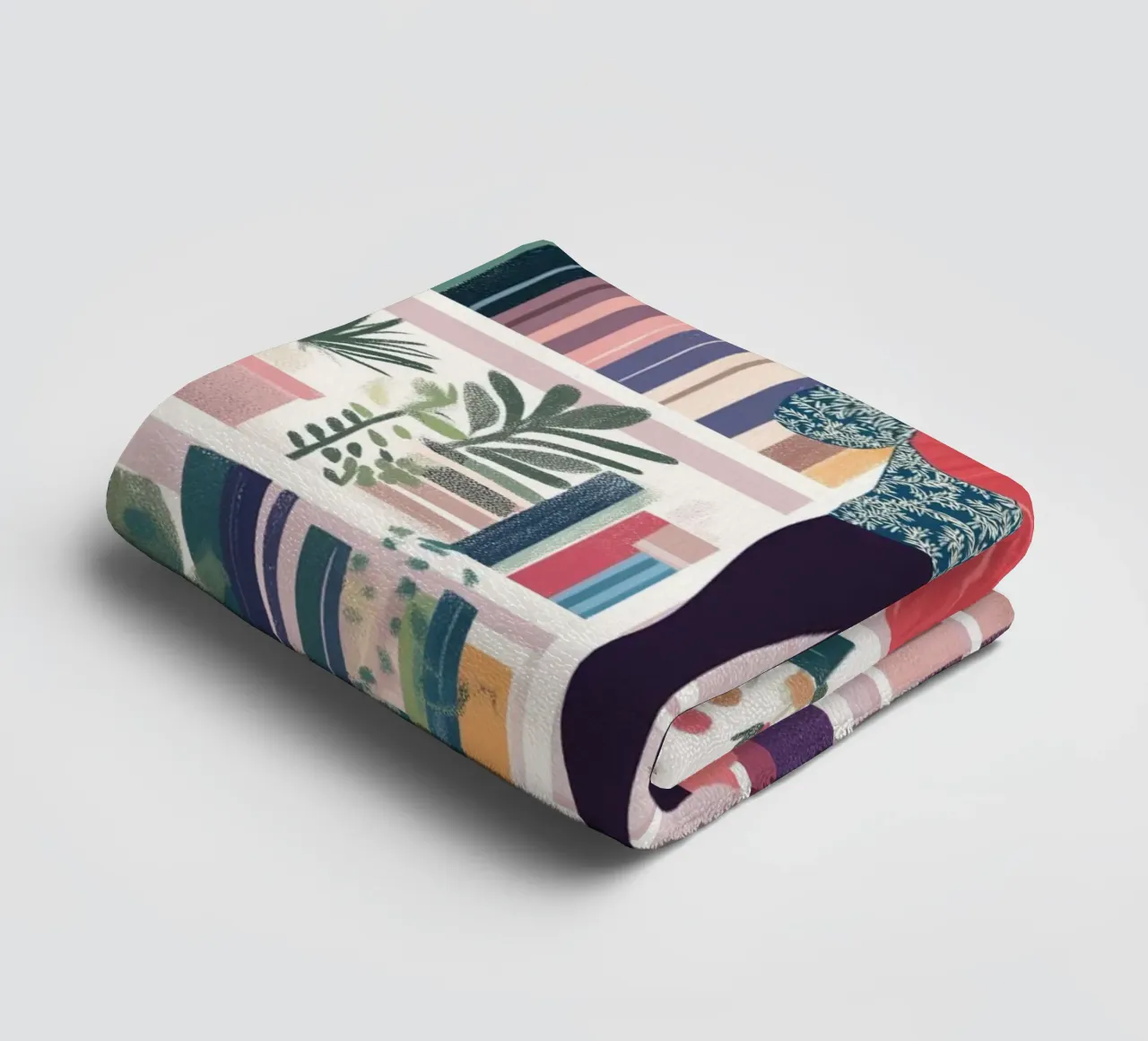 Girl on a Bookshelf - Colorful Library Art Print towel by vintagepod