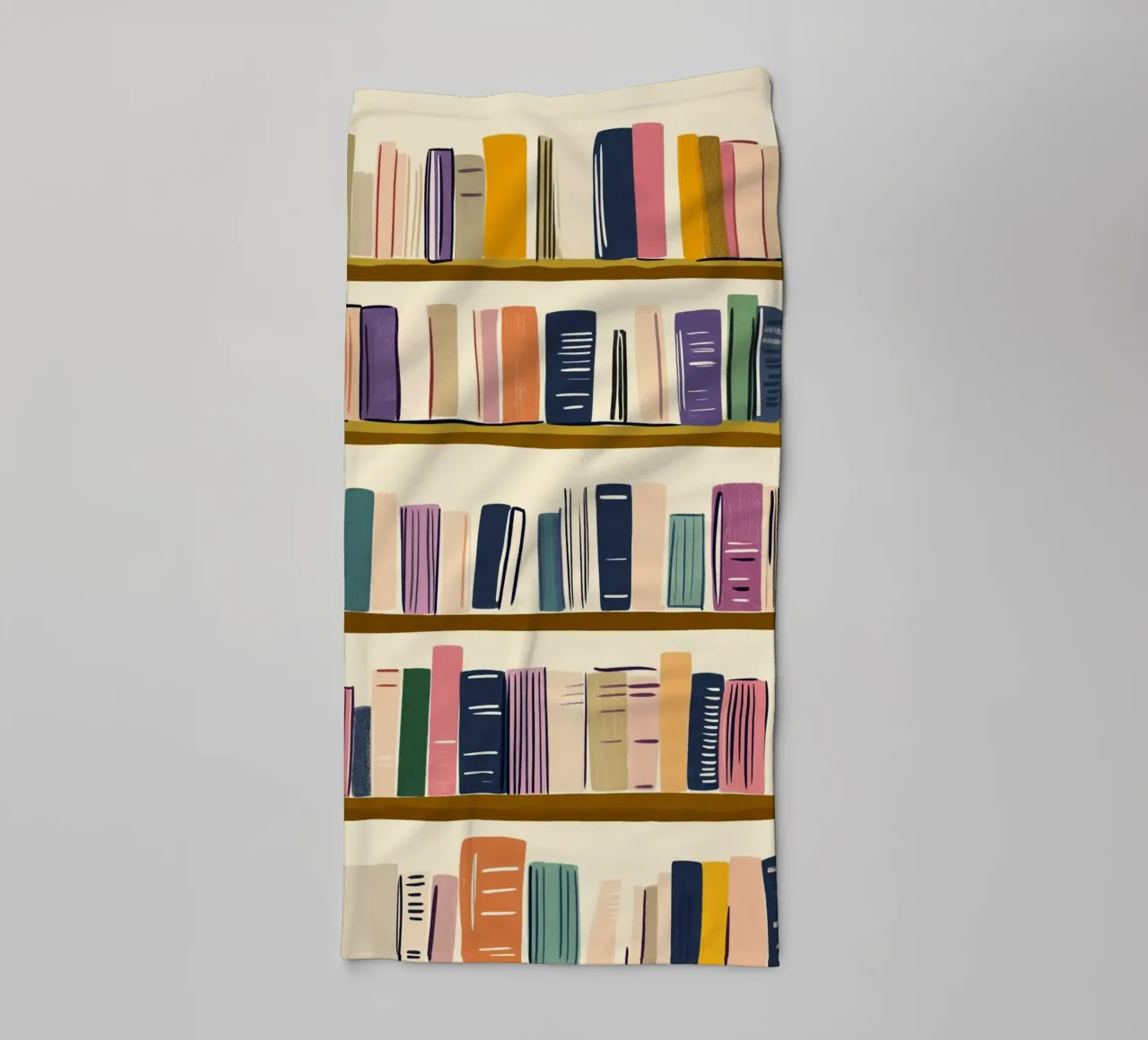 Colorful Bookshelf - Abstract Folk Art Print towel by vintagepod