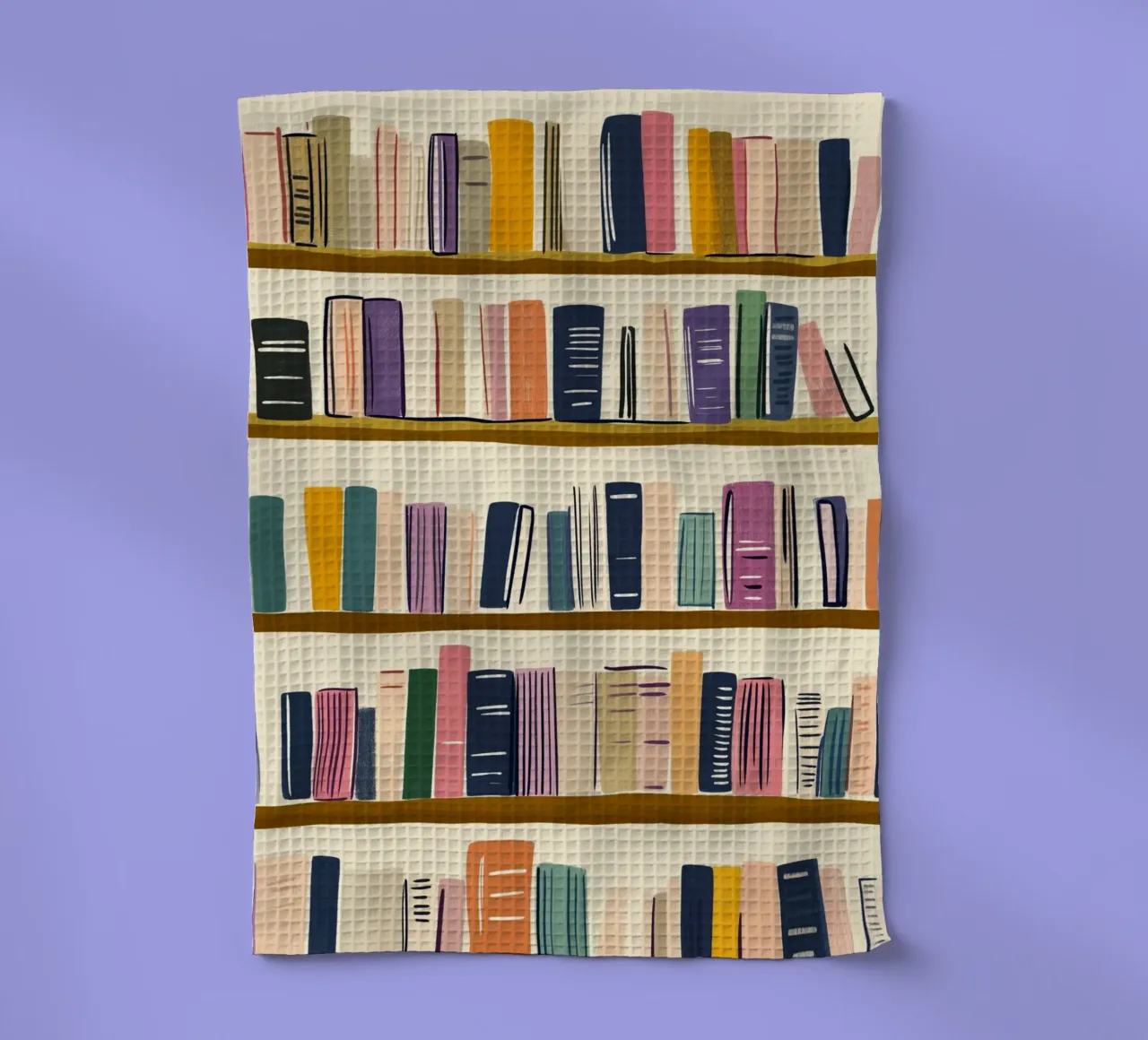 Bibliothèque colorée - Abstract Folk Art Print torchon de vintagepod
