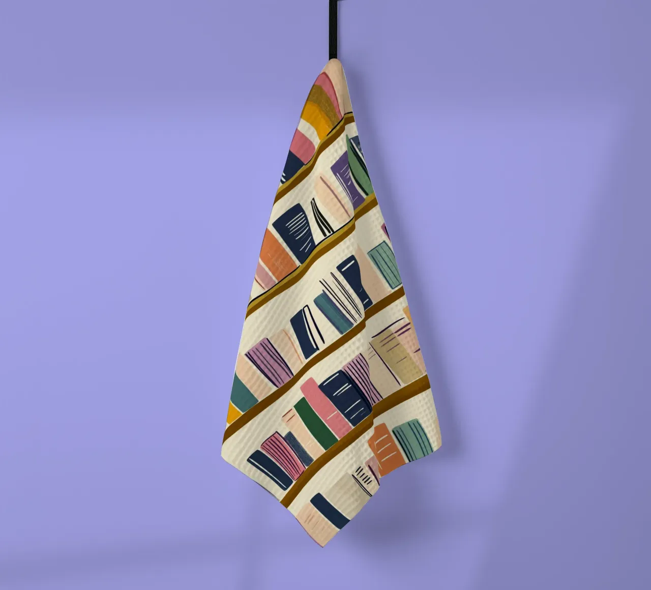 Bibliothèque colorée - Abstract Folk Art Print torchon de vintagepod