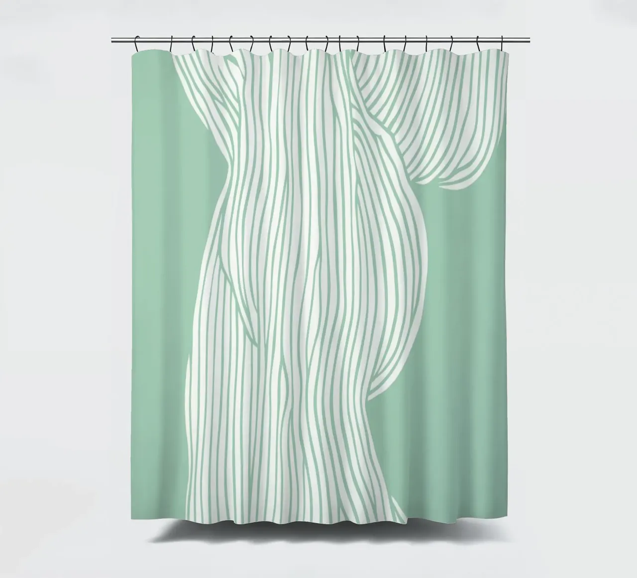 Fibers Mint shower curtain by treechild