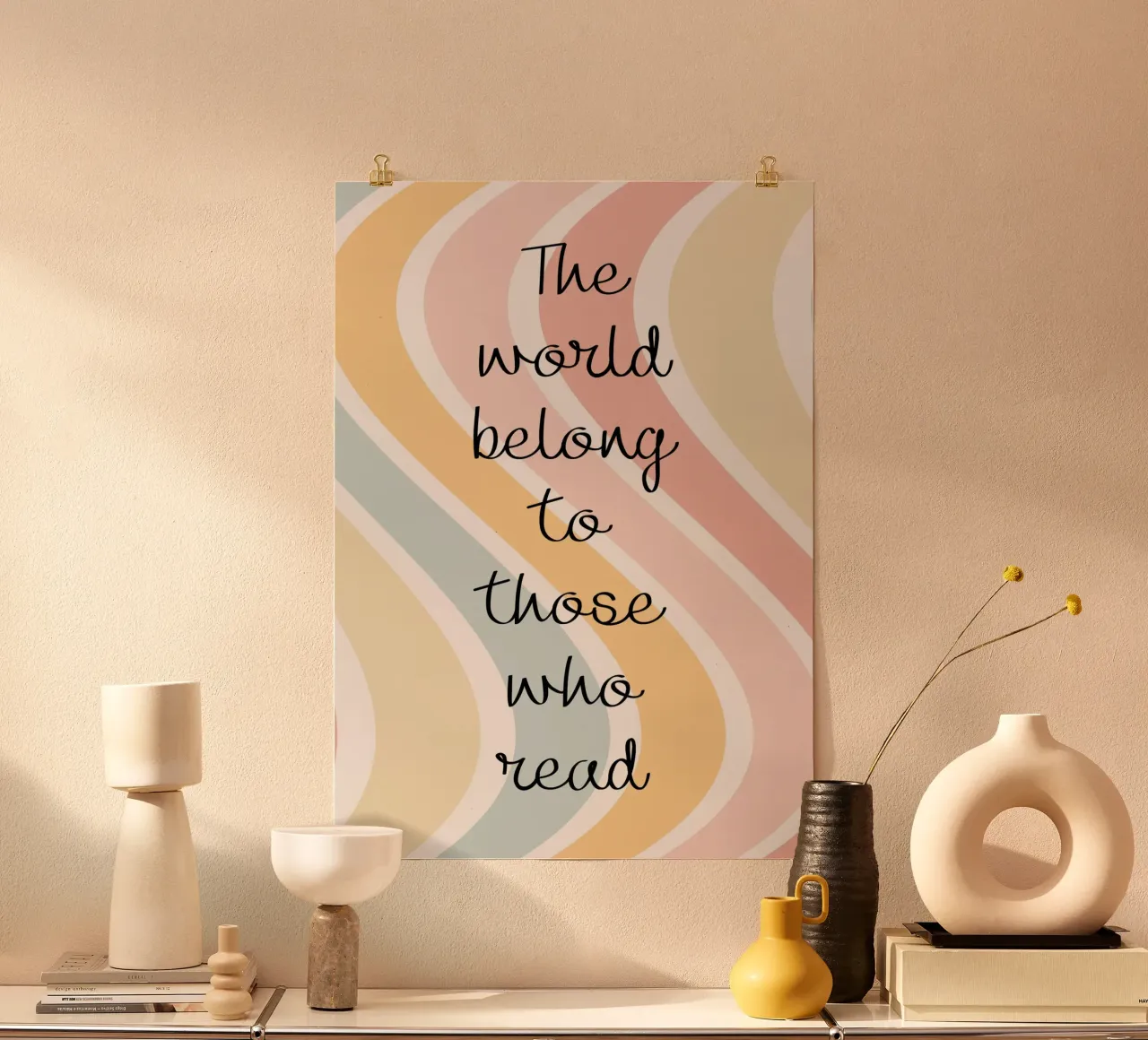 "The World Belongs to Those Who Read" - Retro Art Print poster by vintagepod