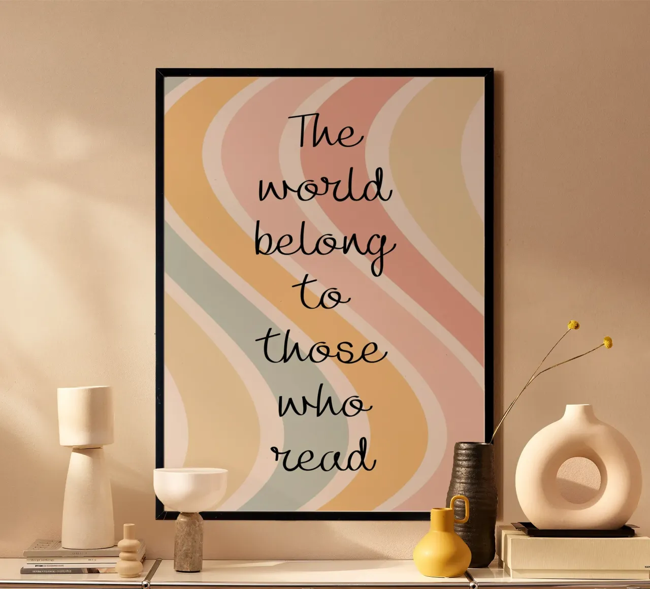 "The World Belongs to Those Who Read" - Retro Art Print poster by vintagepod