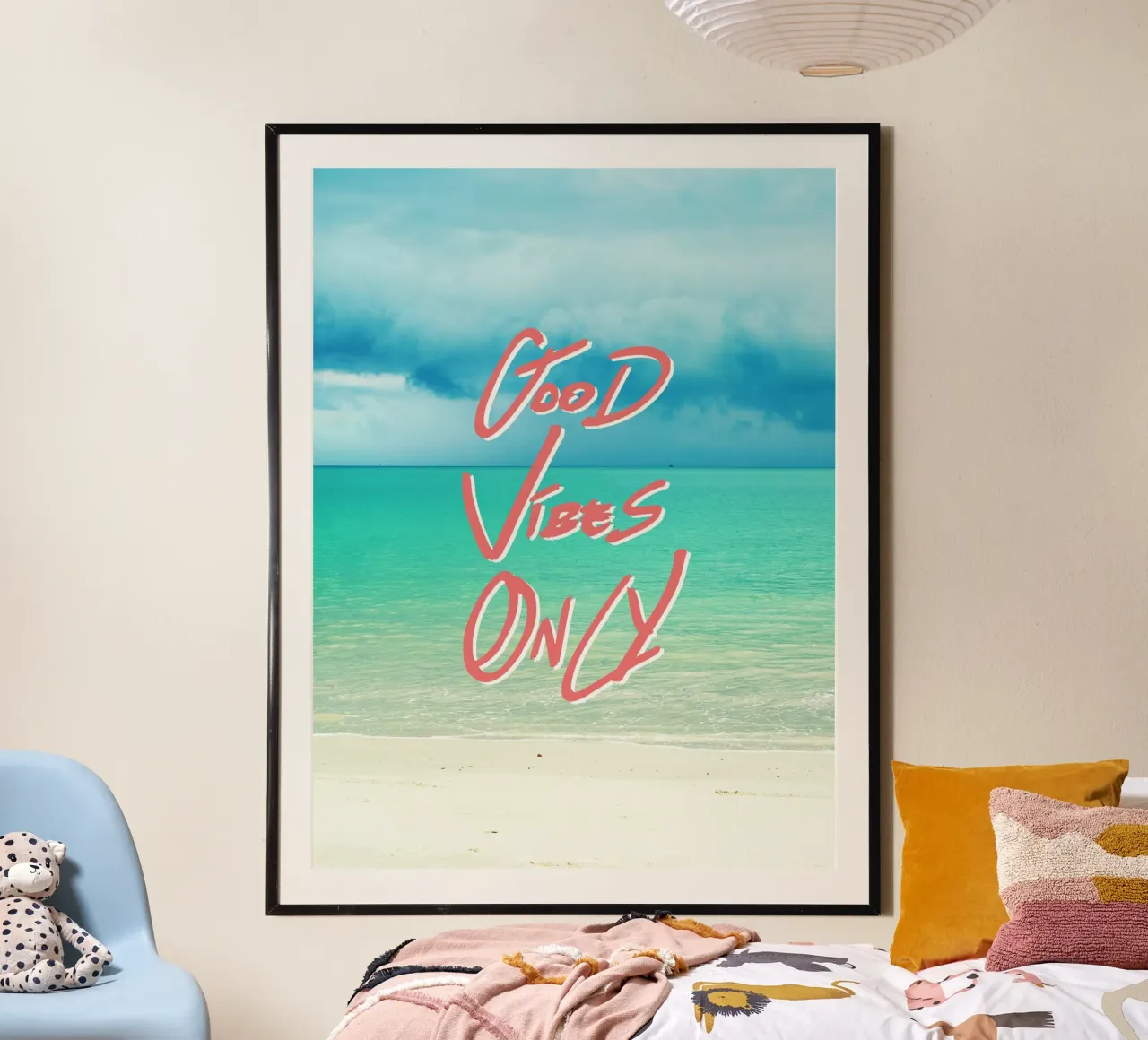 Good Vibes Only - Turquoise Tropical Sandy Beach poster da Stay Positive Design