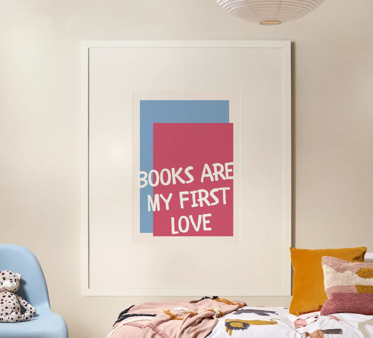 Cita "Los libros son mi primer amor" - Póster de estilo retro poster de vintagepod