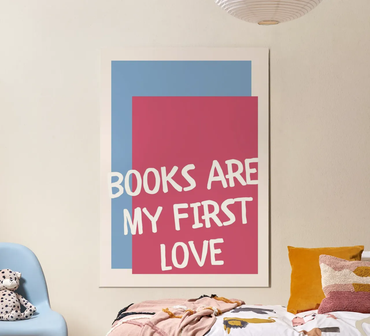 Cita "Los libros son mi primer amor" - Póster de estilo retro poster de vintagepod