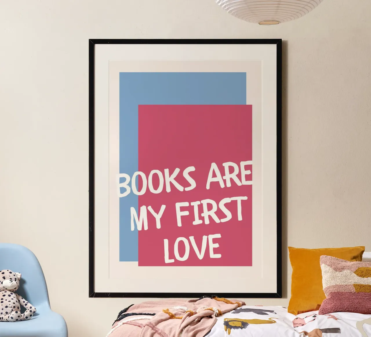 Cita "Los libros son mi primer amor" - Póster de estilo retro poster de vintagepod