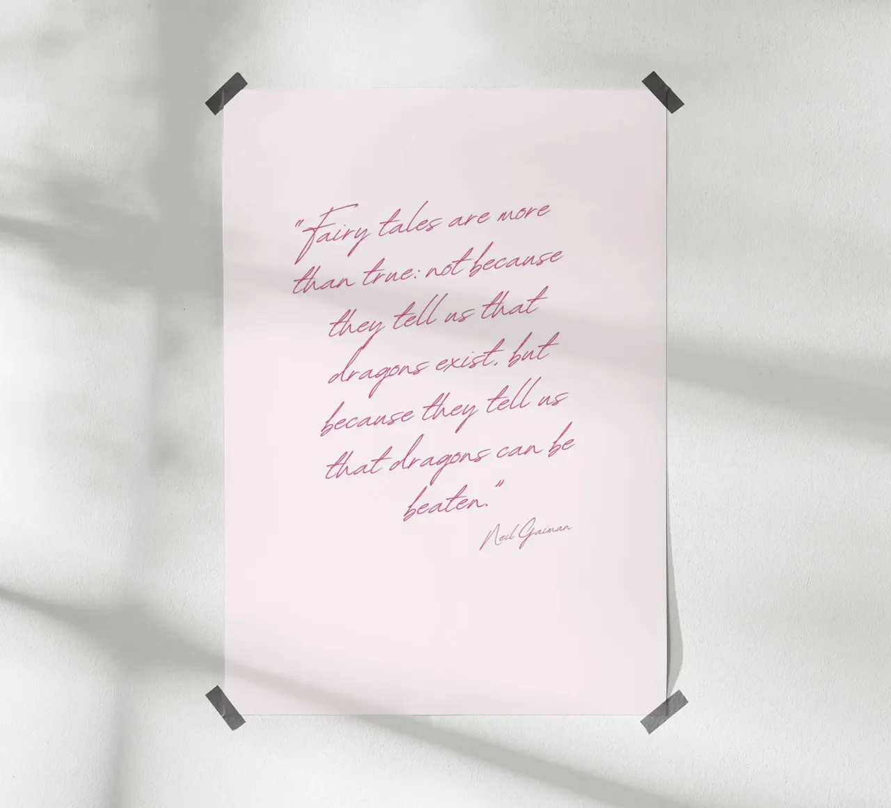 Citazione di Neil Gaiman - Stampa d'arte "I draghi possono essere sconfitti poster da vintagepod