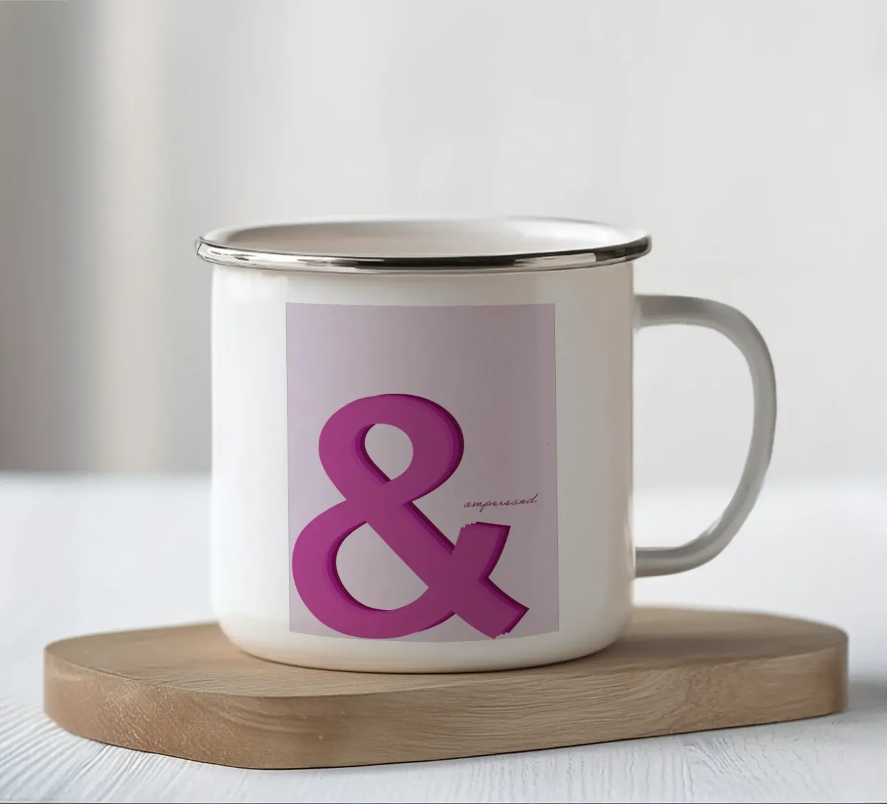 Ampersand tazza in smalto da Attaboy Dsgn