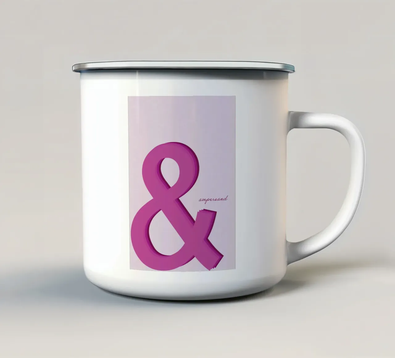 Ampersand tazza in smalto da Attaboy Dsgn