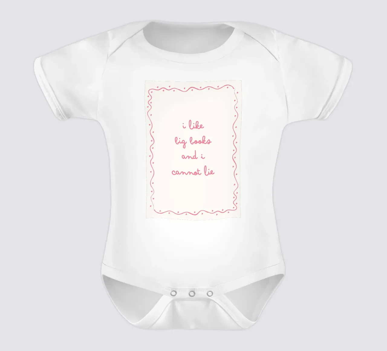 "I Like Big Books and I Cannot Lie" - Funny Pink Poster short-sleeve baby romper by vintagepod