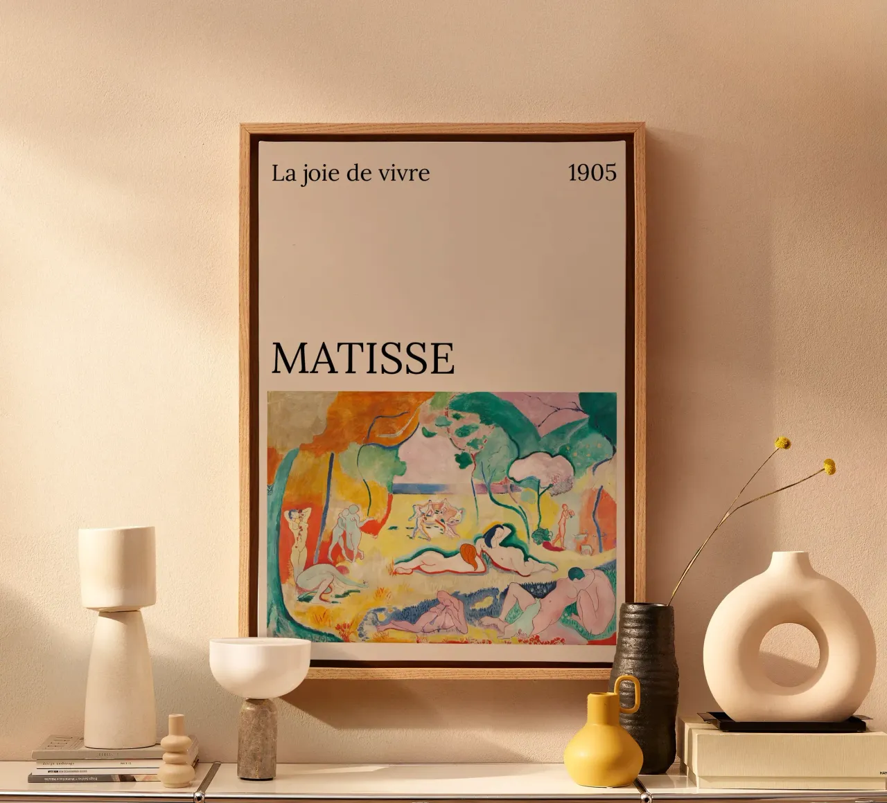 Henry Matisse - La gioia di vivere - poster tela con Cornice a cassetta da the red studio