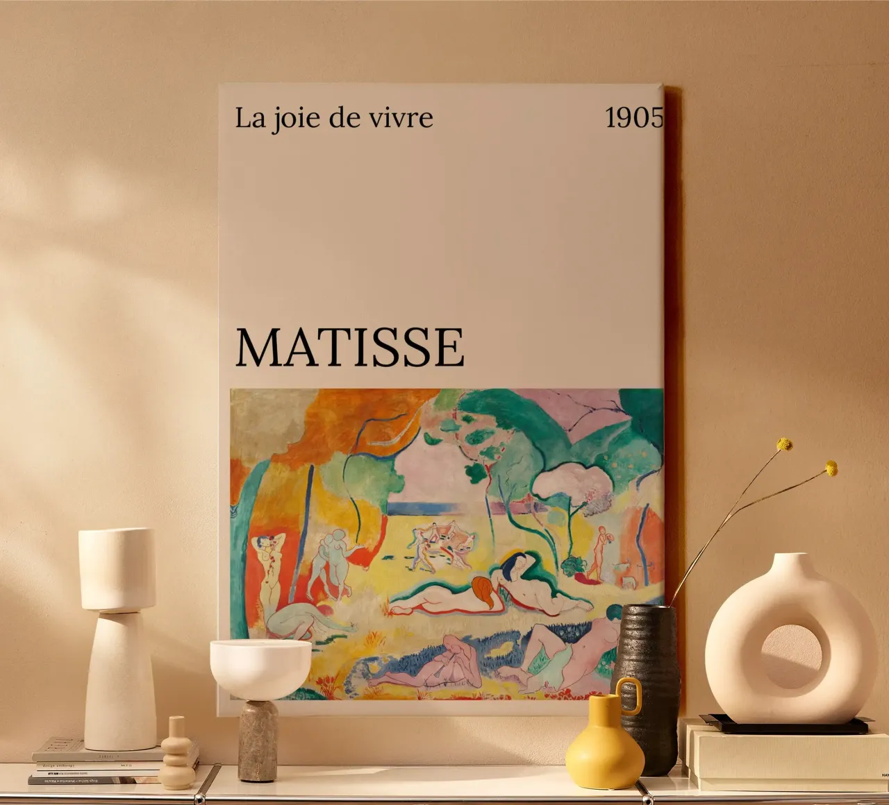 Henry Matisse - La gioia di vivere - poster tela con Cornice a cassetta da the red studio
