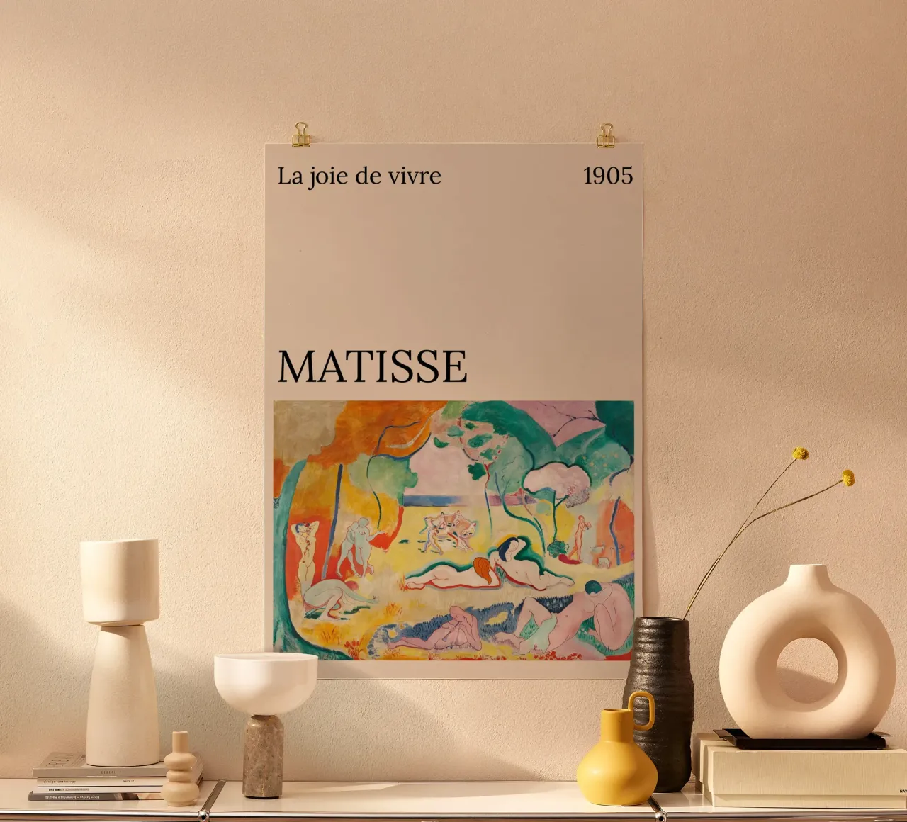 Henry Matisse - La gioia di vivere - poster poster con telaio in alluminio da the red studio