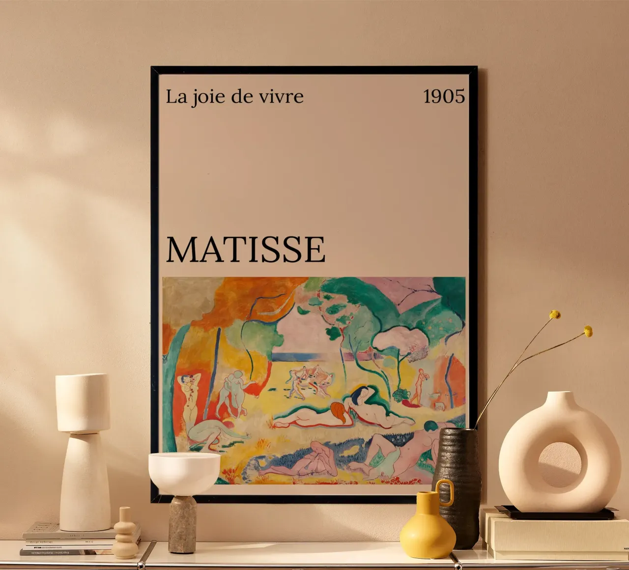 Henry Matisse - La gioia di vivere - poster poster con telaio in alluminio da the red studio