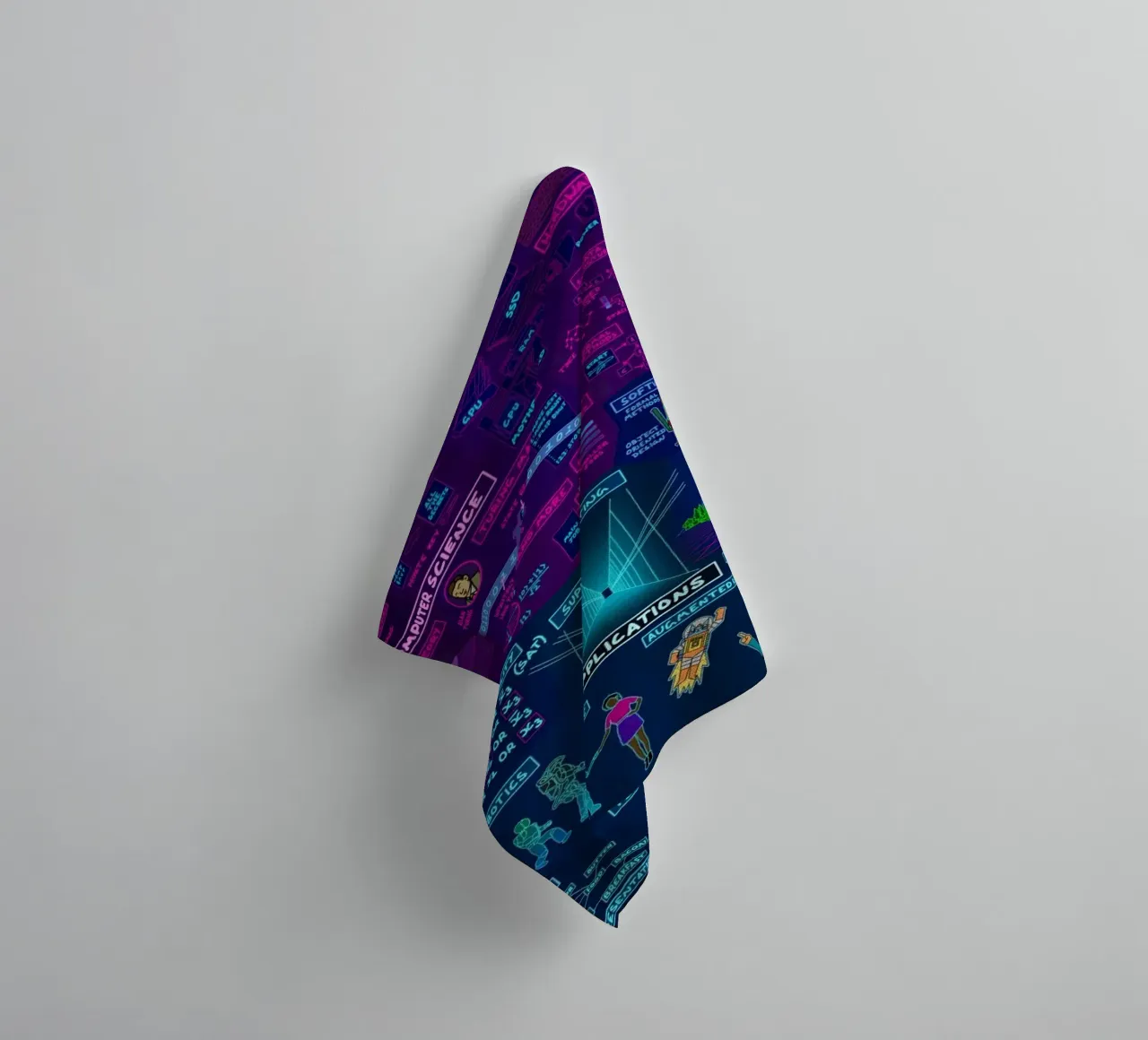 Map Of Computer Science towel by Kathrin Fuhrman