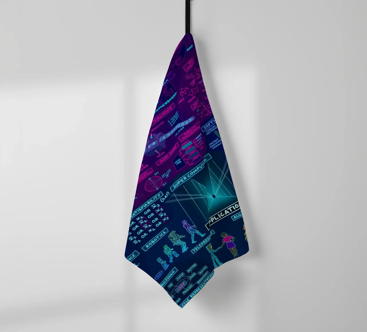 Map Of Computer Science tea towel by Kathrin Fuhrman