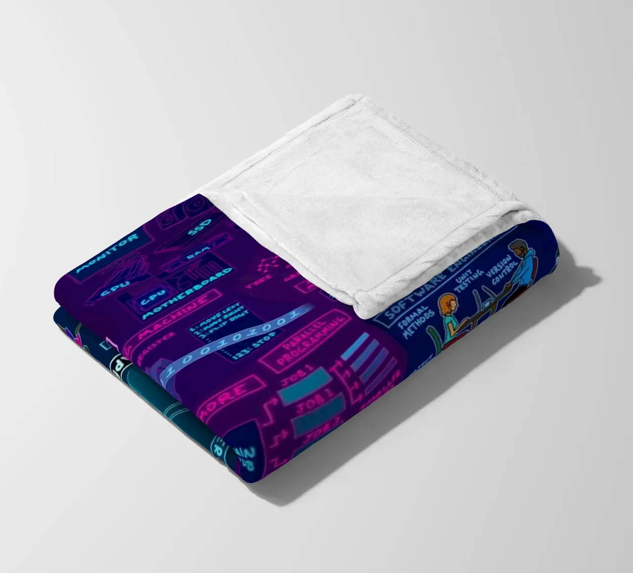 Map Of Computer Science fleece blanket by Kathrin Fuhrman
