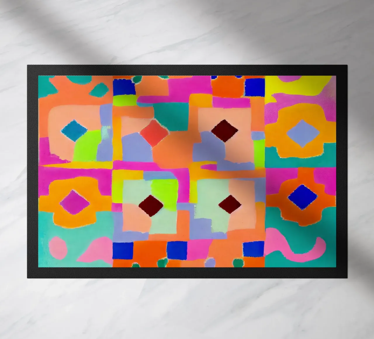 Neon Peru Pattern doormat by treechild