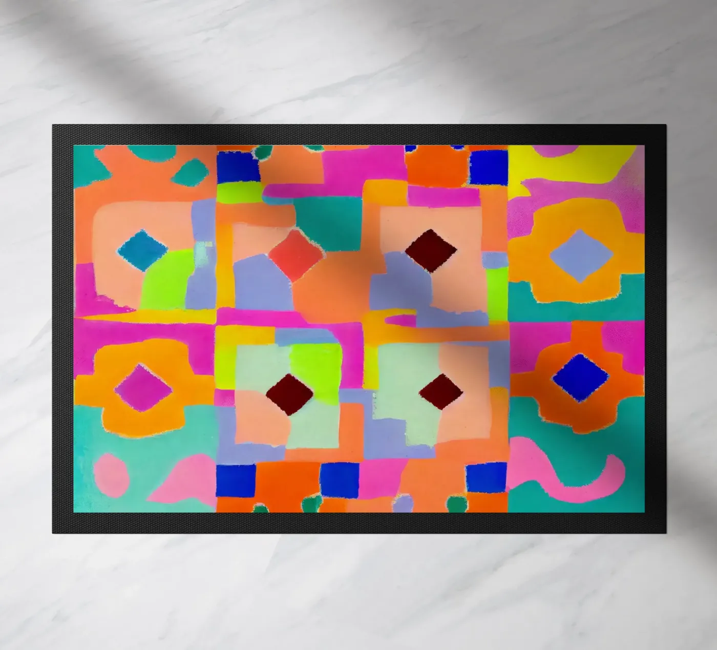 Neon Peru Pattern doormat by treechild