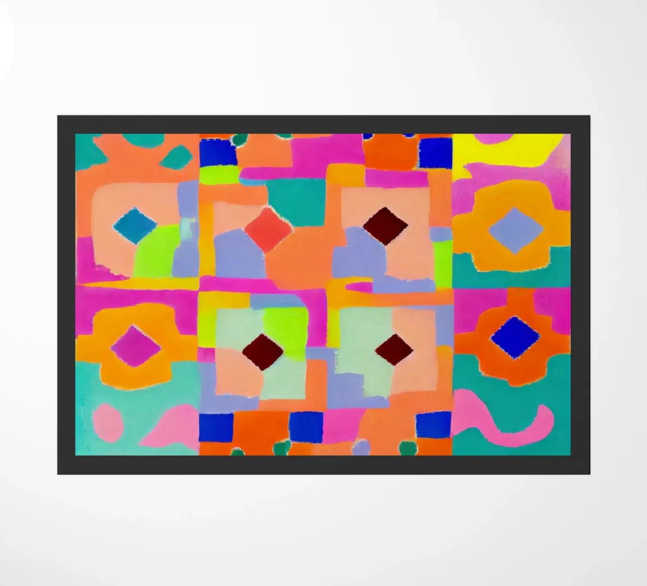 Neon Peru Pattern doormat by treechild