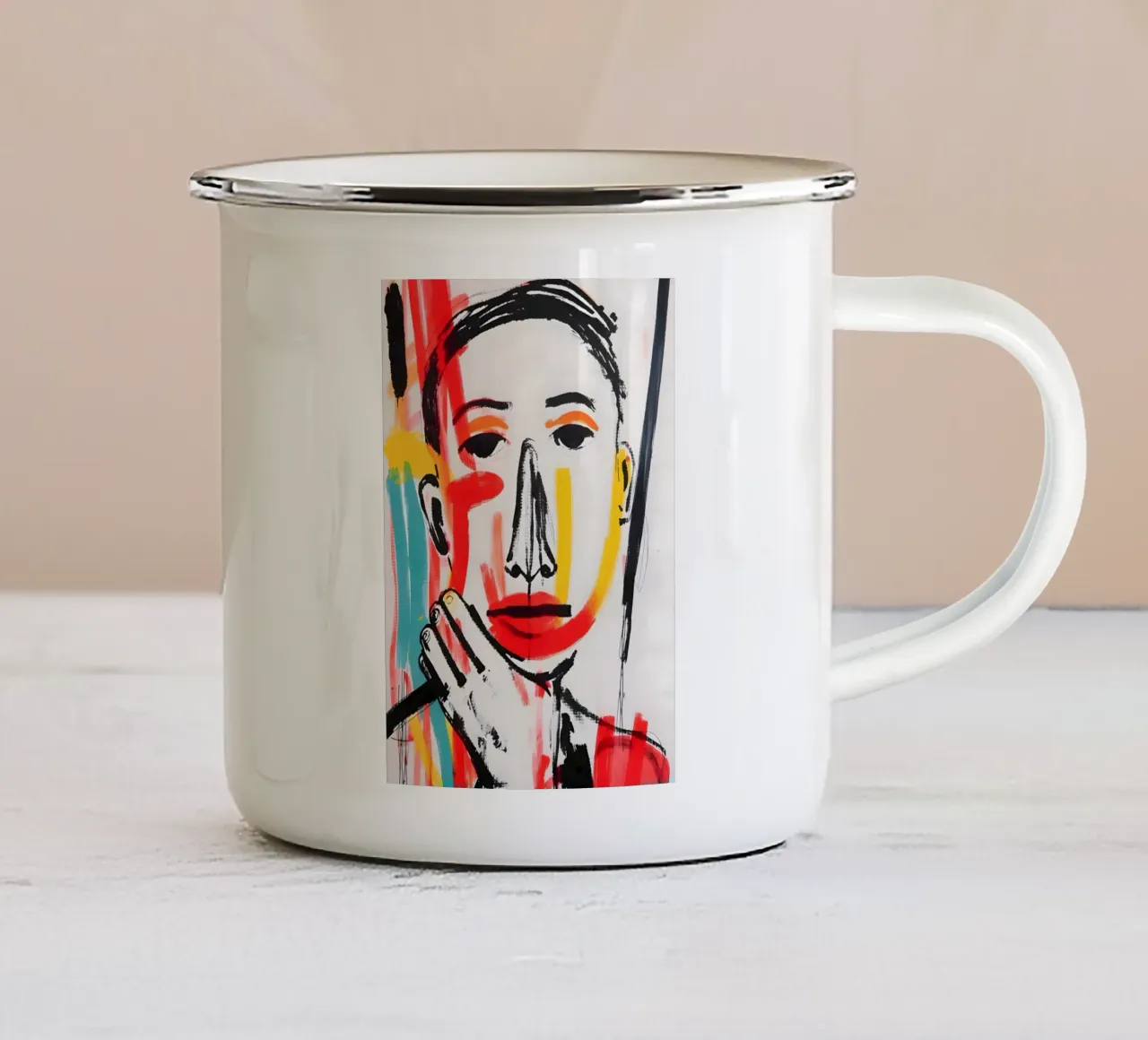Strokes of Thought tazza in smalto da Kunst und Kontrast