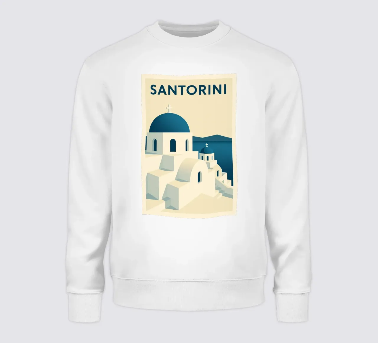 SANTORINI – Affiche vintage architecture grecque felpa da JETLAG | affiches voyage