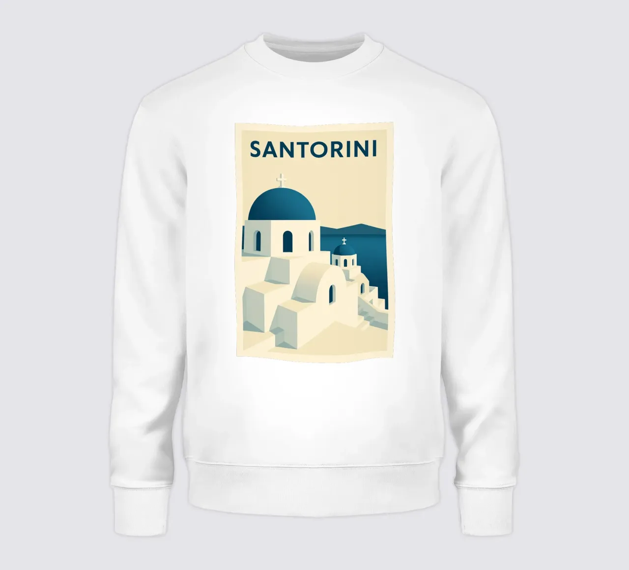 SANTORINI – Affiche vintage architecture grecque felpa da JETLAG | affiches voyage