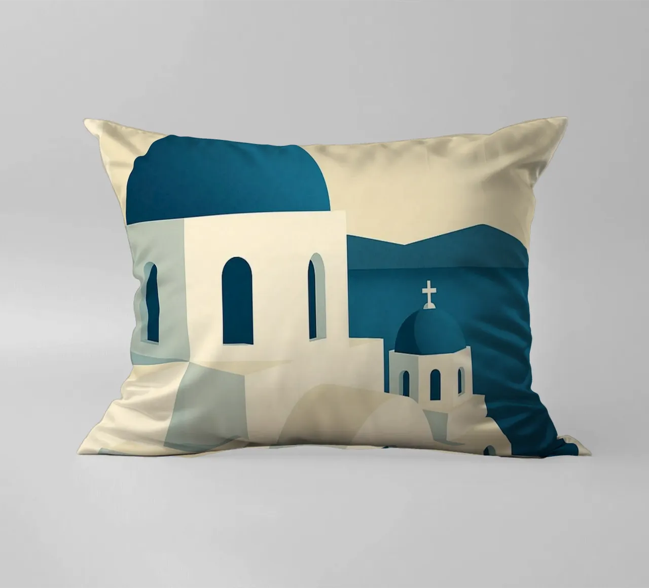 SANTORINI – Affiche vintage architecture grecque cuscino da JETLAG | affiches voyage