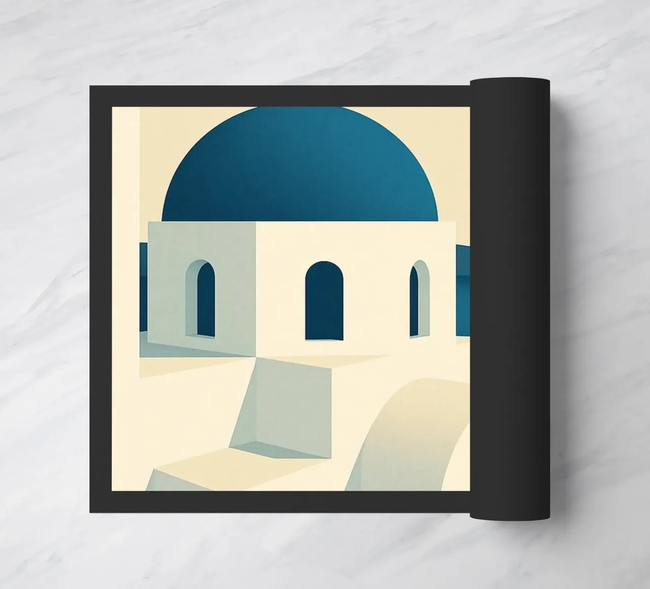 SANTORINI – Affiche vintage architecture grecque zerbino da JETLAG | affiches voyage