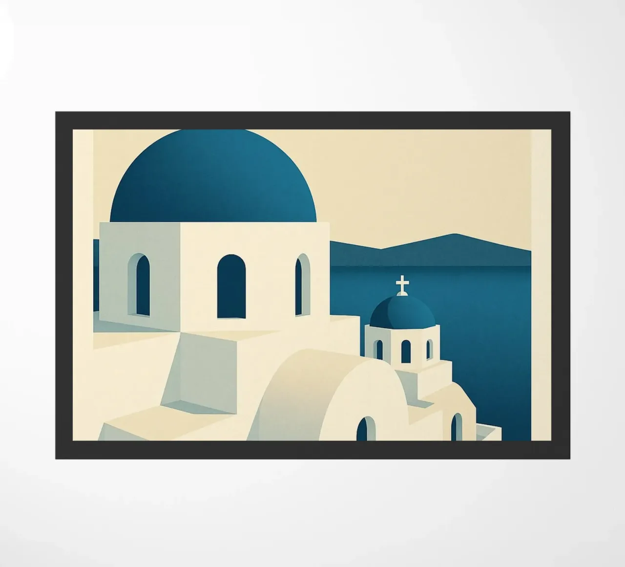 SANTORINI – Affiche vintage architecture grecque zerbino da JETLAG | affiches voyage