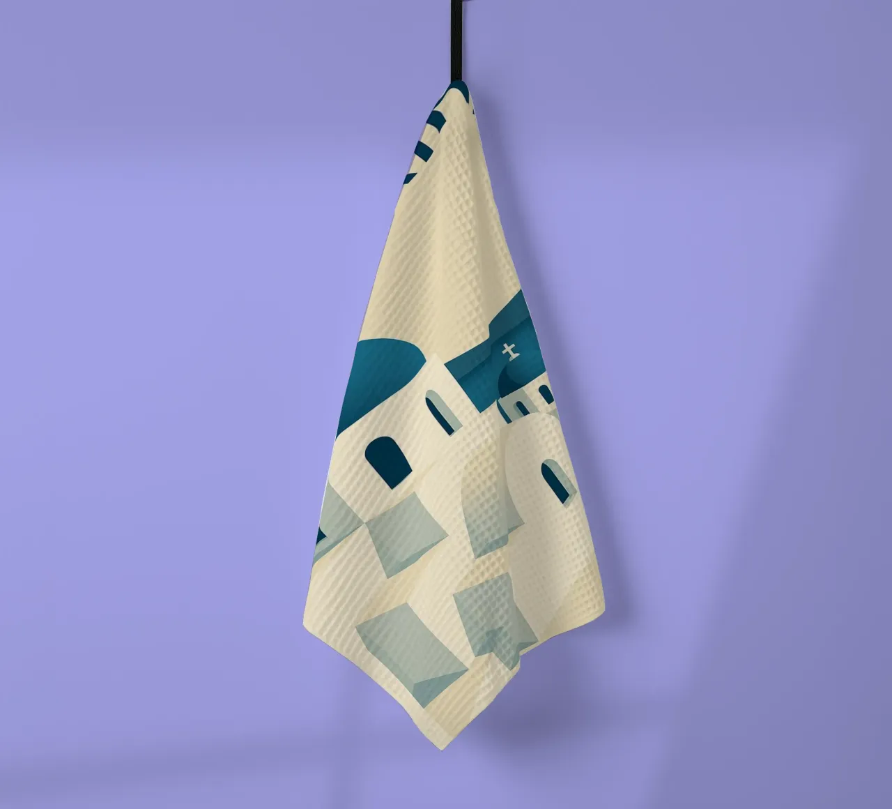 SANTORINI - Affiches d'architecture grecque d'époque torchon de JETLAG | affiches voyage