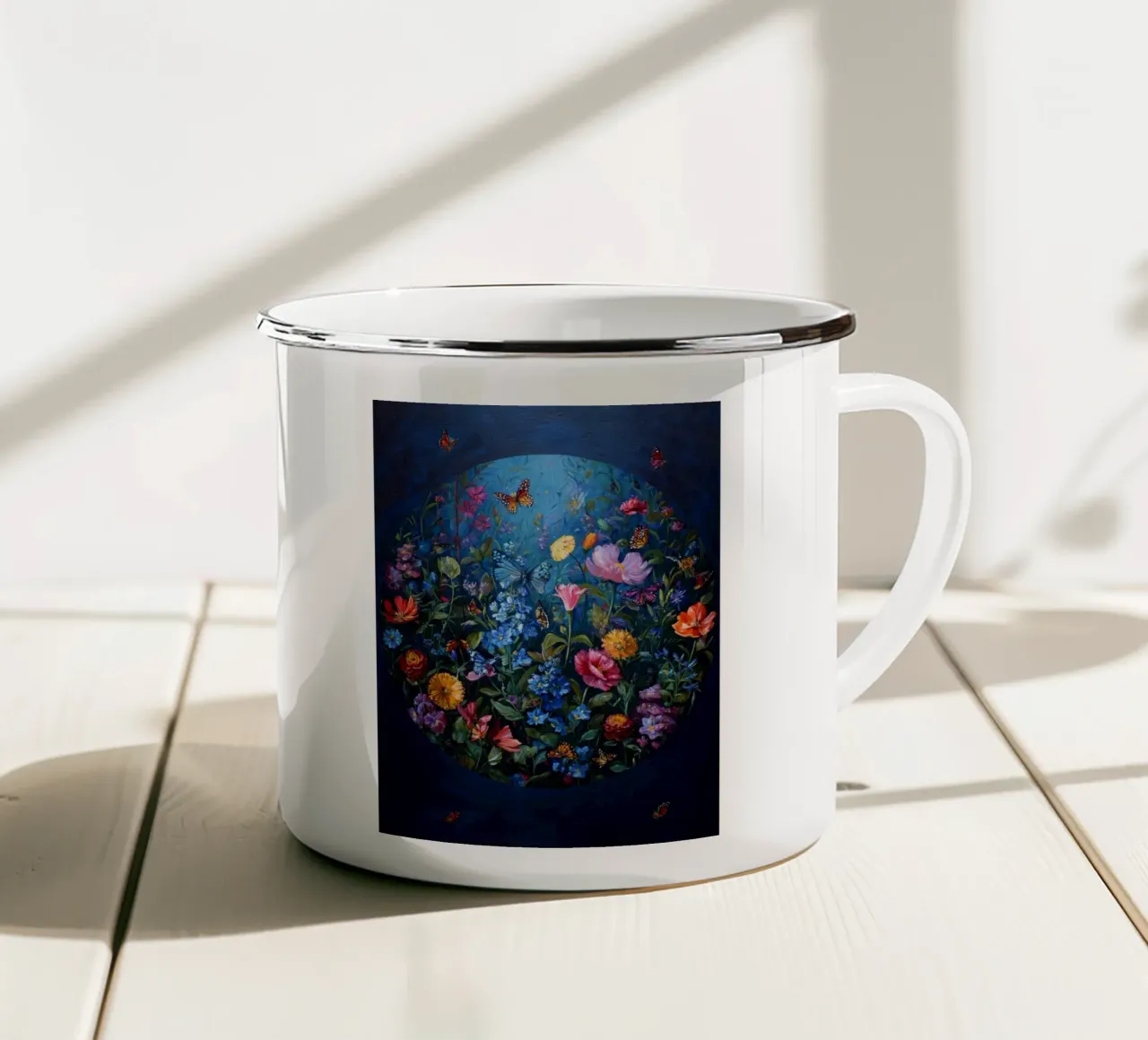 Fiori pittura (2) tazza in smalto da Motivate-Today