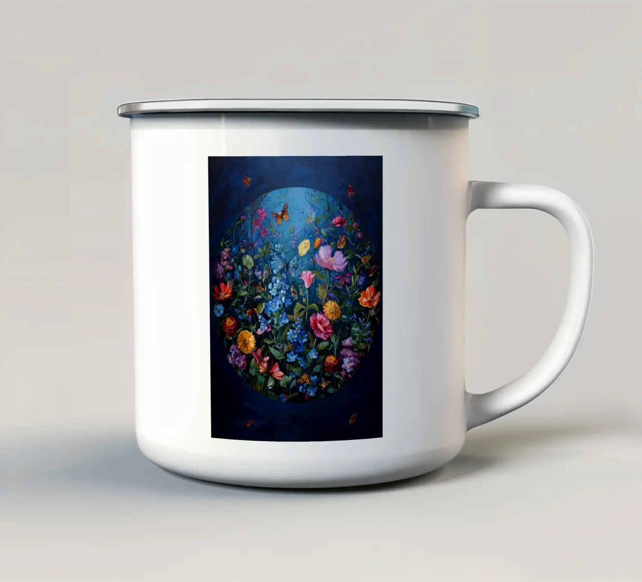 Fiori pittura (2) tazza in smalto da Motivate-Today
