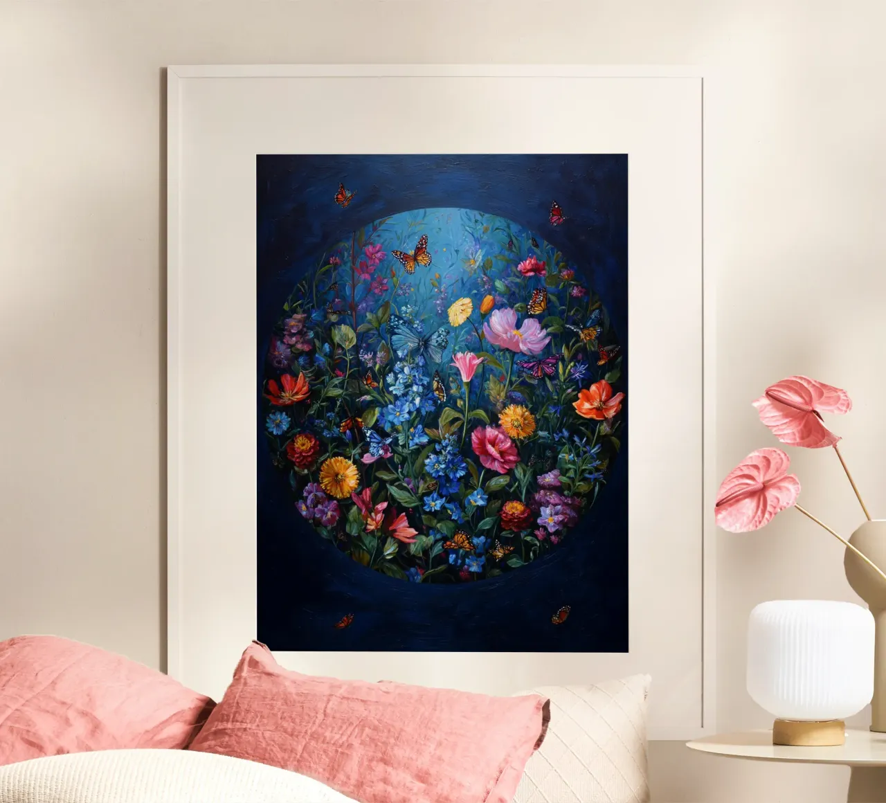 Fiori pittura (2) poster con telaio in legno da Motivate-Today