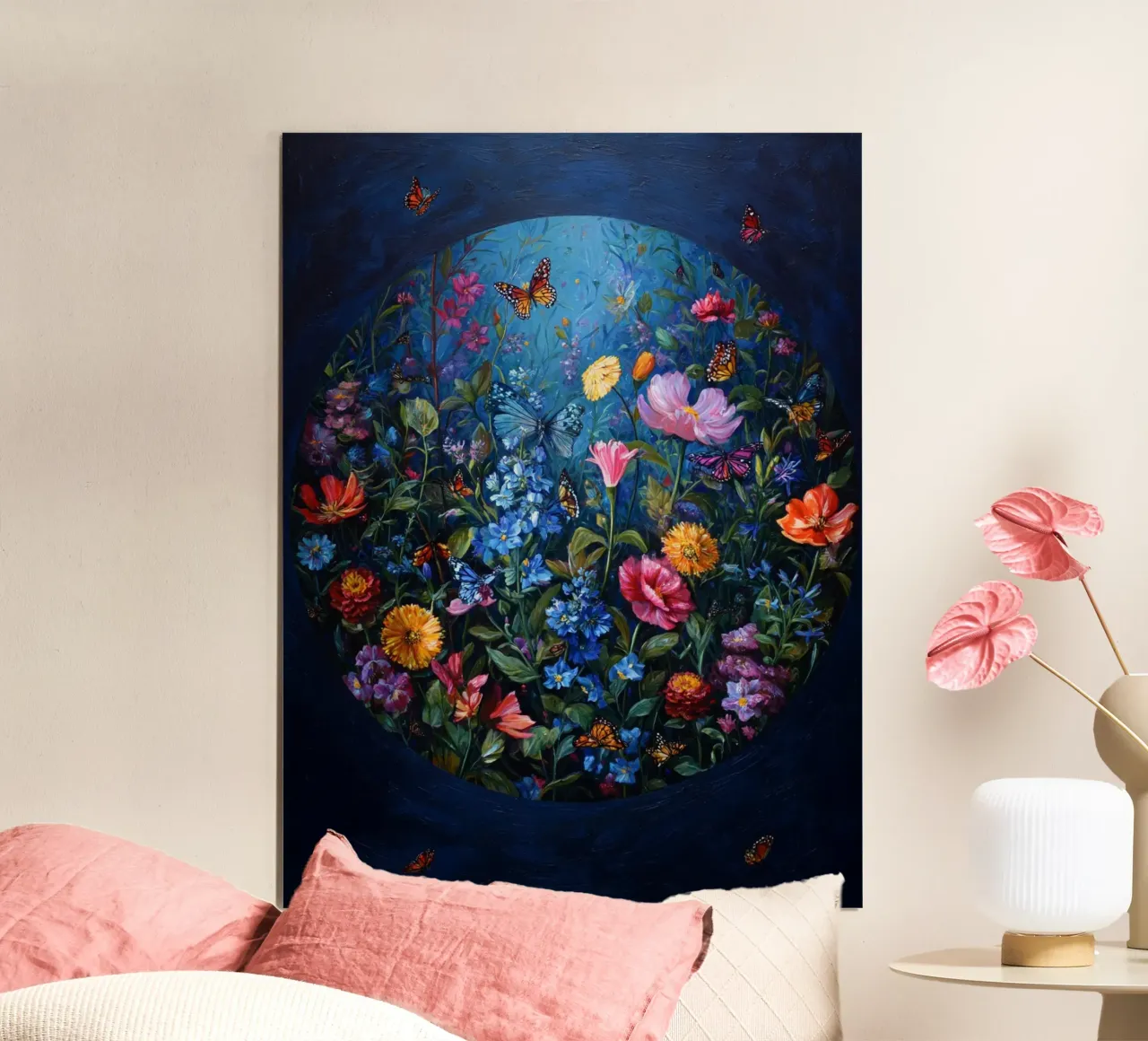 Fiori pittura (2) poster con telaio in legno da Motivate-Today